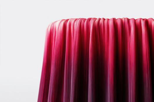 Flowing red fabric draped elegantly on a table photo