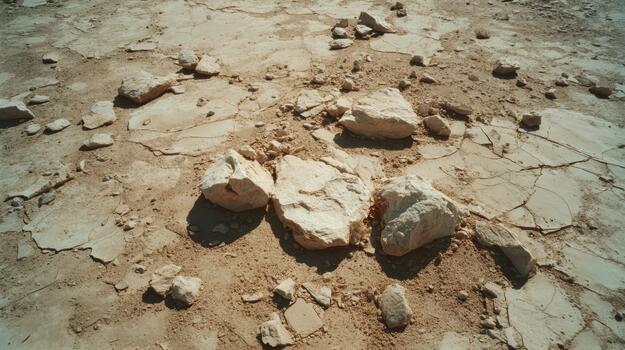 Rocks and dry earth in a remote location during daylight photo