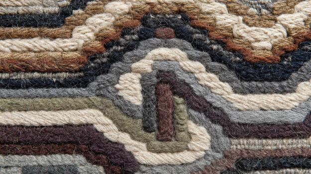 Colorful woven rug pattern with abstract design elements photo