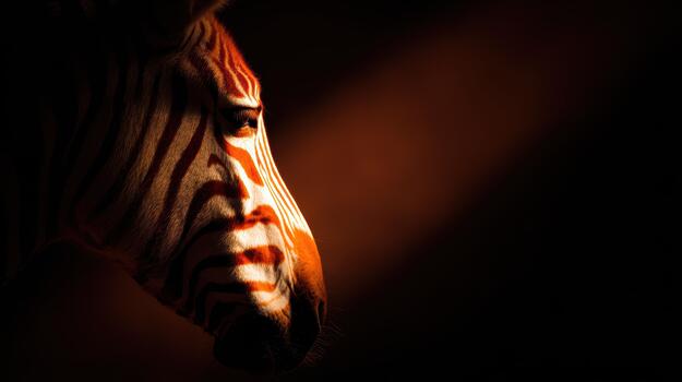 Majestic zebra in soft light at dusk photo