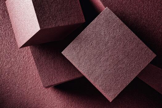Textured red geometric shapes arranged creatively photo