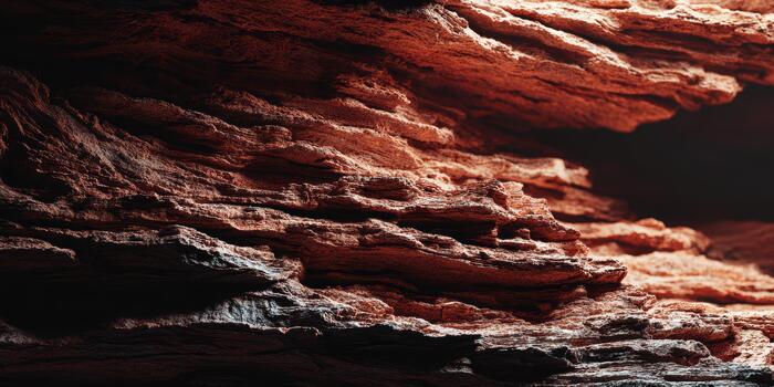 Natural rock formations with intricate textures and colors photo