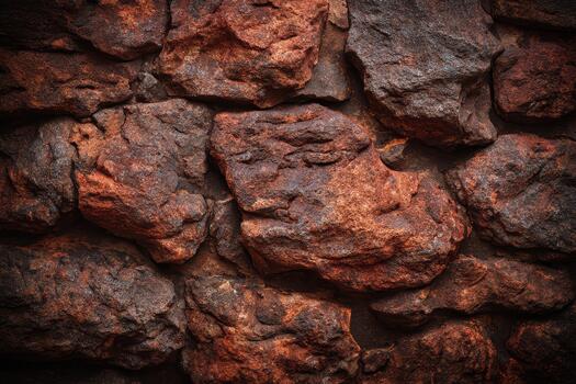 Rustic stone wall with rich colors and textures photo