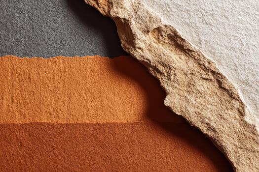 Textured paper layers in warm tones with natural edges photo