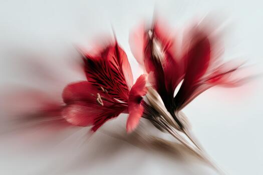 Vibrant red flowers captured in abstract motion blur photo