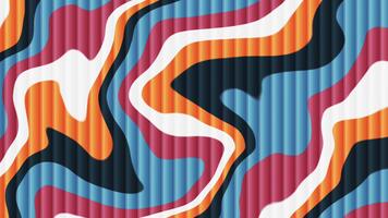 animazione vedere multicolore fluido astratto sfondo con verticale Linee struttura venire per vita. video