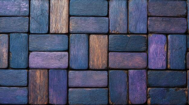 Colorful wooden blocks arranged in a unique pattern photo