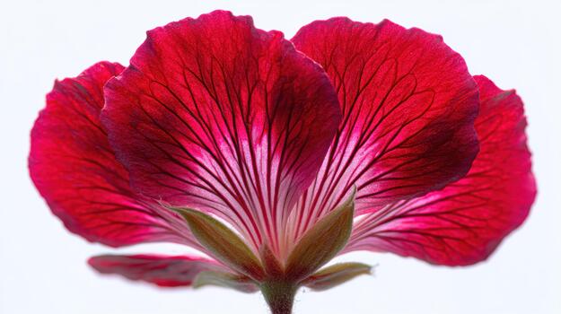Bright red flower with striking details in full bloom photo