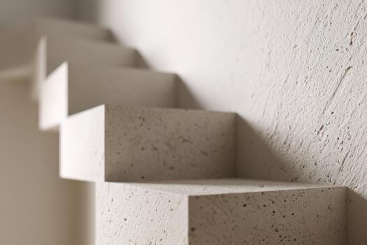 Unique staircase design with textured wall background photo