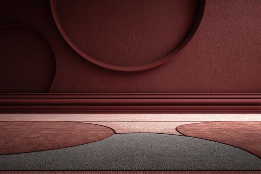 Modern textured interior design with circular elements photo