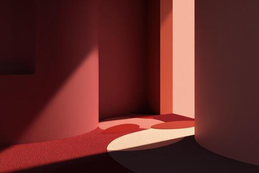 Soft light creates geometric shadows in an abstract space photo
