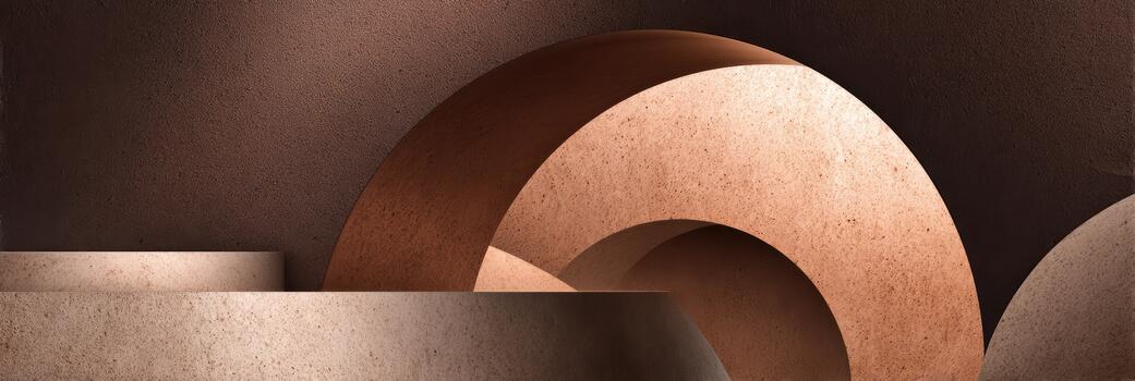 Exploration of geometric shapes in warm tones photo