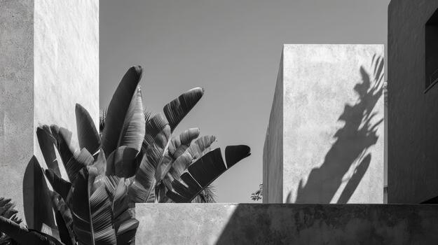 Modern architecture and nature blend in urban setting photo