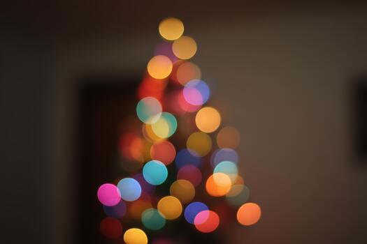 Colorful lights create a festive atmosphere at home photo