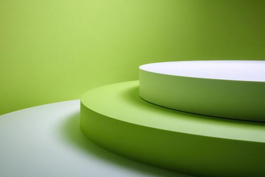 Modern abstract shapes in vibrant green tones photo