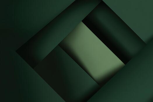 Geometric shapes create depth in a shaded green background photo