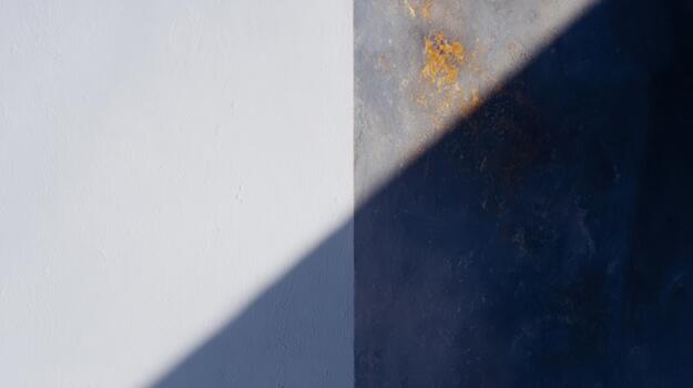Contrast of textures on a wall in natural light photo