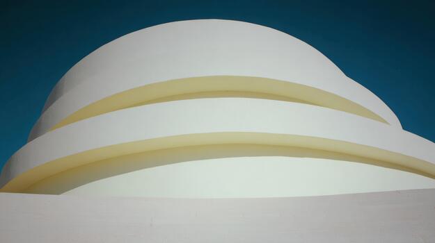 Curved architectural design with smooth surfaces in daylight photo