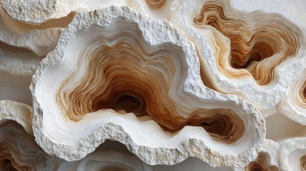Beautiful natural stone formation with layered design photo