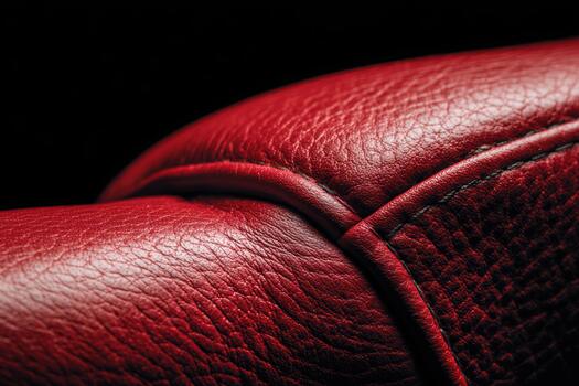 Close-up view of rich red leather texture photo