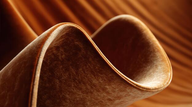 Curved leather shapes in warm tones photo