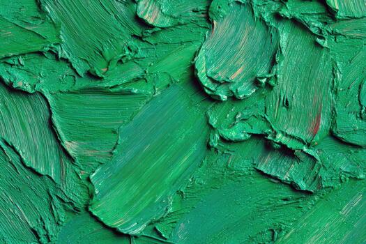 Vibrant green paint texture on canvas photo