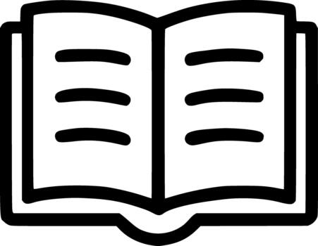 simple outline icon of an open book with text perfect for learning manual instructions education and knowledge graphics vector