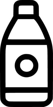 simple outline icon of a sauce bottle with a label perfect for ketchup food condiments and grocery graphics vector