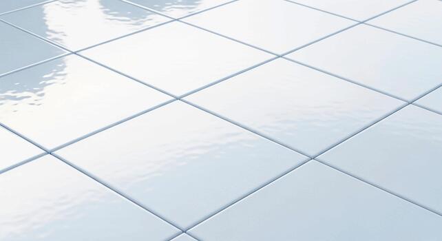 Abstract geometric pattern of intersecting thin gray lines on a bright reflective white surface creating a diamond grid photo