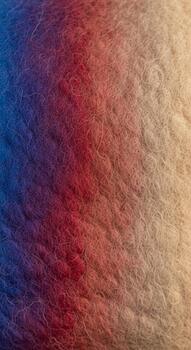Abstract gradient of blue red and tan fibers creating a textured blended visual effect photo