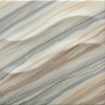 Abstract flowing lines in muted pastel colors create a serene and gentle wave like pattern across the textured surface photo