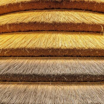 cerca arriba resumen ver de apilado seco trigo Paja manojos creando un texturizado natural antecedentes modelo foto