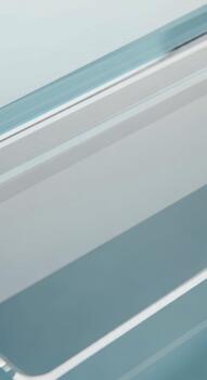 Abstract close up of clean white and blue geometric lines creating a modern minimalist background texture photo