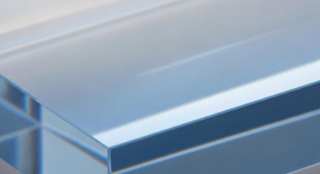 Abstract close up of a geometric structure with cool blue and white tones and sharp clean lines photo