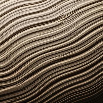Close up abstract view of natural wood grain with flowing parallel wavy lines and textured surface photo