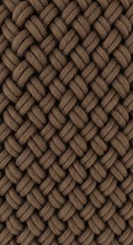 Close up of a tightly woven brown braided fabric texture with a repeating diagonal pattern creating a basketweave effect photo