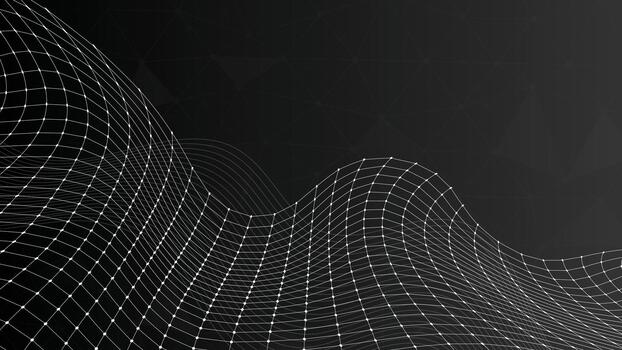 3D mesh grid, black background, wireframe, tech digital, waveform design, abstract lines, modern art vector