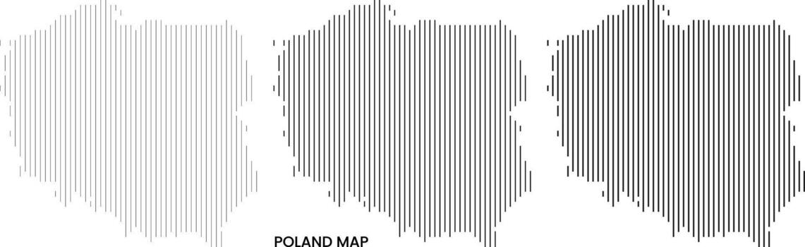 Modern Poland vertical line shape info-graphic map just vertical line pattern with different line thickness vector
