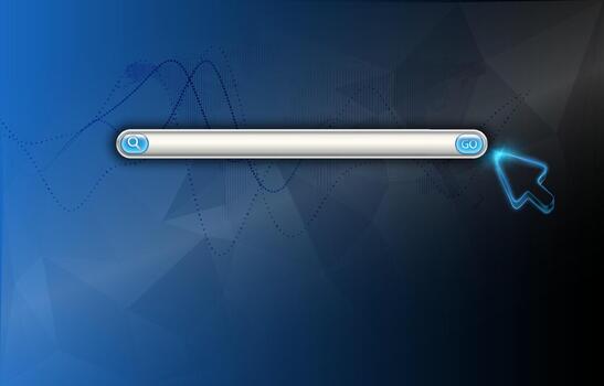 Dark themed digital interface with a large, oval-shaped button in the center vector