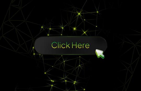 black button with Click Here text in the center vector