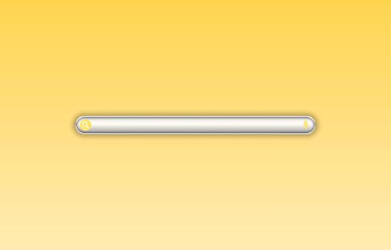 A sleek, horizontal search bar is centered within a gradient yellow background vector