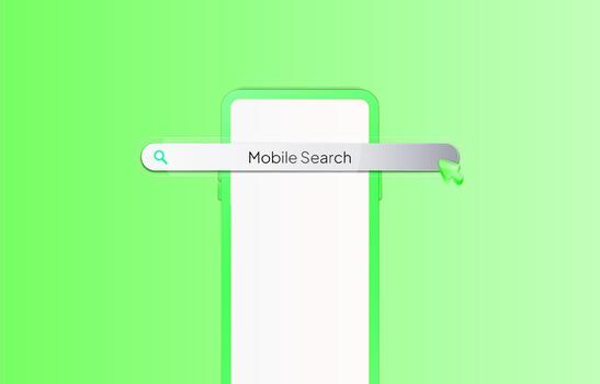 un minimalista gráfico caracteristicas un vertical teléfono inteligente forma con un verde contorno en un verde degradado antecedentes vector