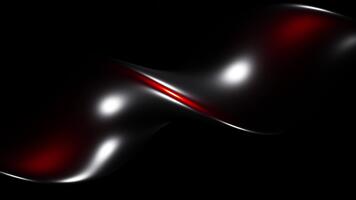 dinamico fluente rosso e argento onde in movimento continuamente al di sopra di nero astratto sfondo video