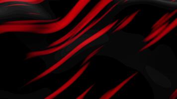 dinamico fluente nastri di intenso rosso la creazione di liscio continuo agitando movimento attraverso un' buio fondale video