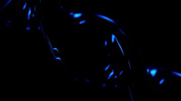 dynamisk partikel vågor med blå neon ljus rör på sig kontinuerligt över abstrakt bakgrund video