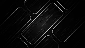Black metallic background with silver geometric lines creating continuous falling motion effect video