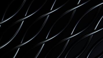 mörk vågig metallisk rader skapande kontinuerlig faller rörelse över svart abstrakt bakgrund video