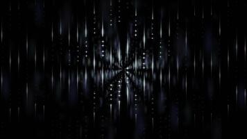 fluindo digital dados e código chuva linhas e pontos queda continuamente em Preto fundo video