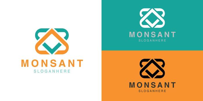 Abstract Geometric Monogram Logo. Modern Interlinked Shape for Business Branding vector