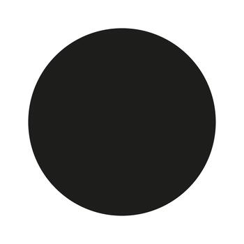 Black circle dot. Simple round button, badge. Filled circle flat icon. Flat circular pattern for scrapbooking. Circle isolated on a white background. Geometric shape. Abstract backdrop, wallpaper vector